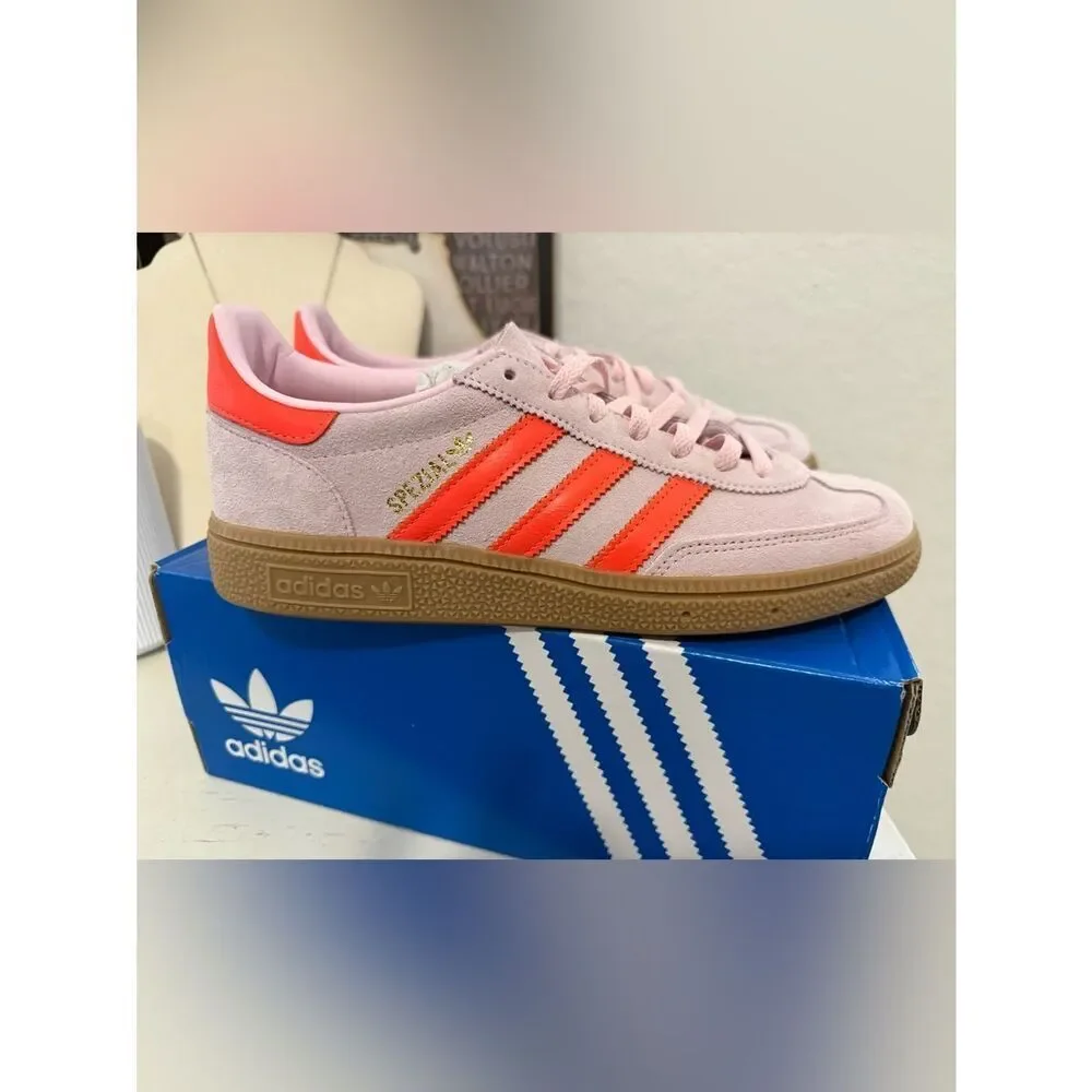 Adidas clear pink gum Handball Spezial suede sneakers NIB